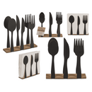 Schwarzer Metall-Serviettenhalter, Besteck, mit