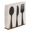 Schwarzer Metall-Serviettenhalter, Besteck, mit