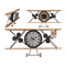 Flugzeug-Uhr, Vintage Look, aus schwarzem