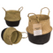 Bauchkorb aus Seegras, mit 2 Henkeln, Black,