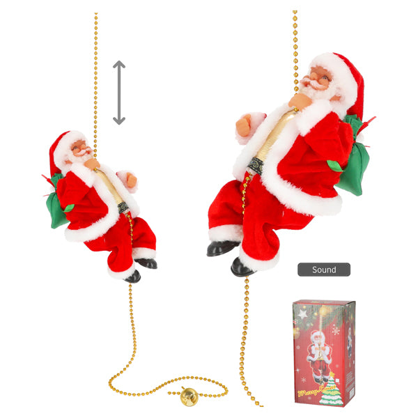 Singender kletternder Santa, Kette, ca. 100cmH