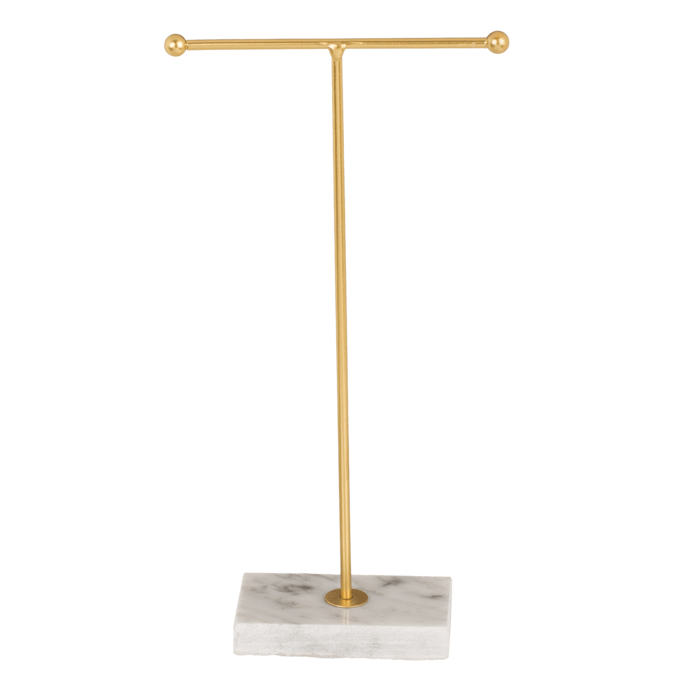 Goldener Metall-Schmuckhalter, T-Form, mit
