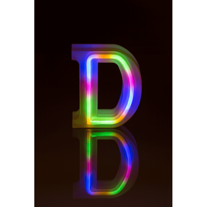 Neon-Leuchtbuchstabe, D, Höhe:16 cm,