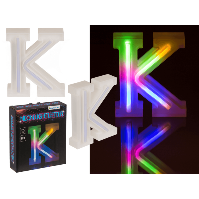 Neon-Leuchtbuchstabe, K, Höhe:16 cm,