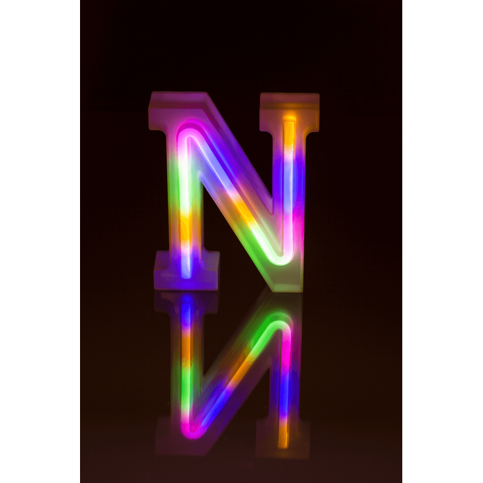 Neon-Leuchtbuchstabe, N, Höhe:16 cm,