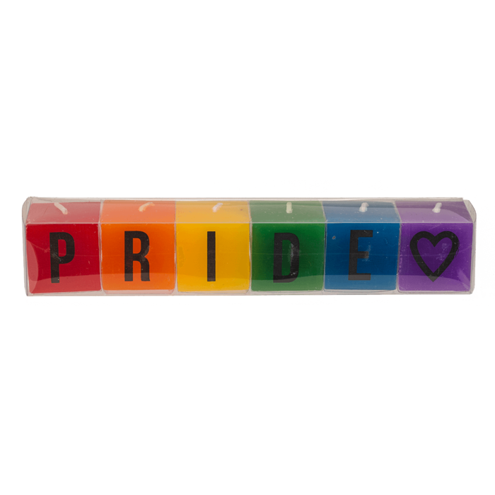 Kerzenblock mit Schrift, Pride, ca. 3 x 3 cm,