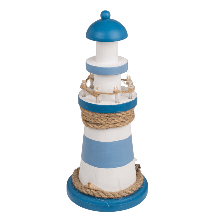 Holz-Leuchtturm mit LED,