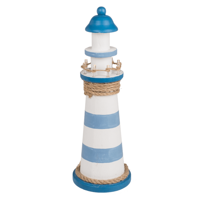 Holz-Leuchtturm mit LED,