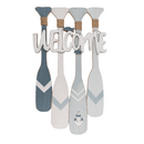 Holz-Schild mit Paddeln, Welcome,