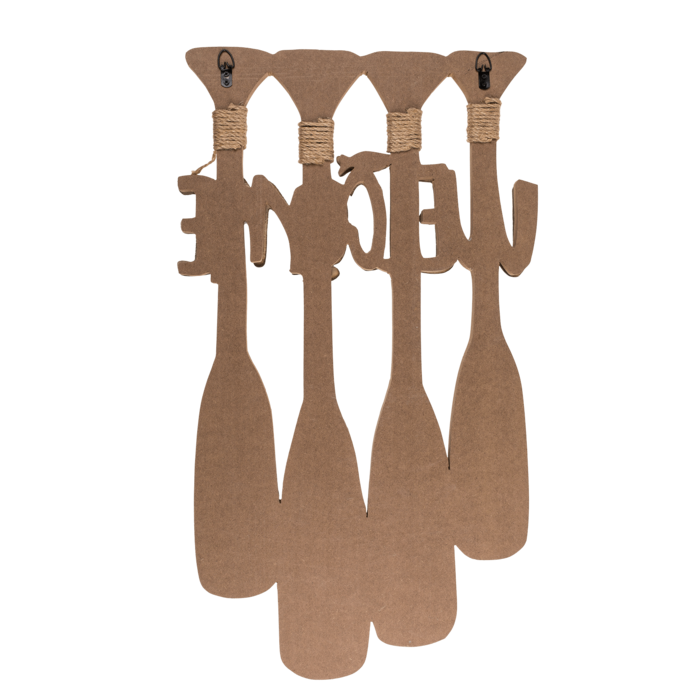 Holz-Schild mit Paddeln, Welcome,