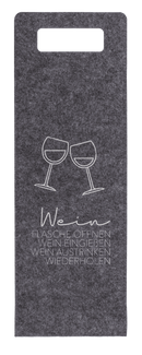 Graue Weintasche, aus Filz,