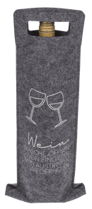 Graue Weintasche, aus Filz,