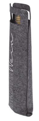 Graue Weintasche, aus Filz,