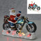 LED Winter Weihnachtsmann auf Motorrad, ca. 30x22cm