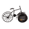 Schwarzes Metall-Fahrrad mit Uhr,