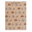 Cremefarbene Papier-Geschenktüte, Rainbows,