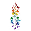 Bunter Traumfänger mit Federn, Rainbow,