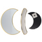 Spiegel in Mond-Form, mit goldenem Metall-Rahmen,
