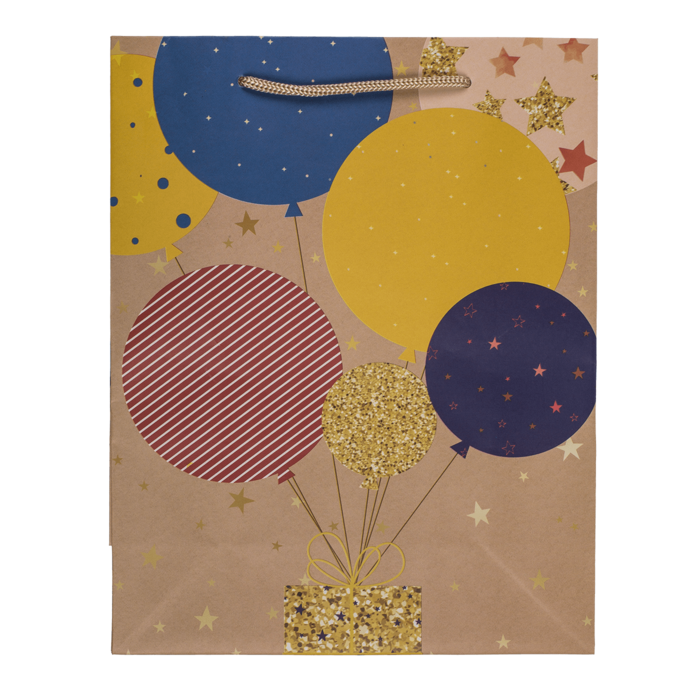 Papier-Geschenktüte, Ballons & Kerzen,