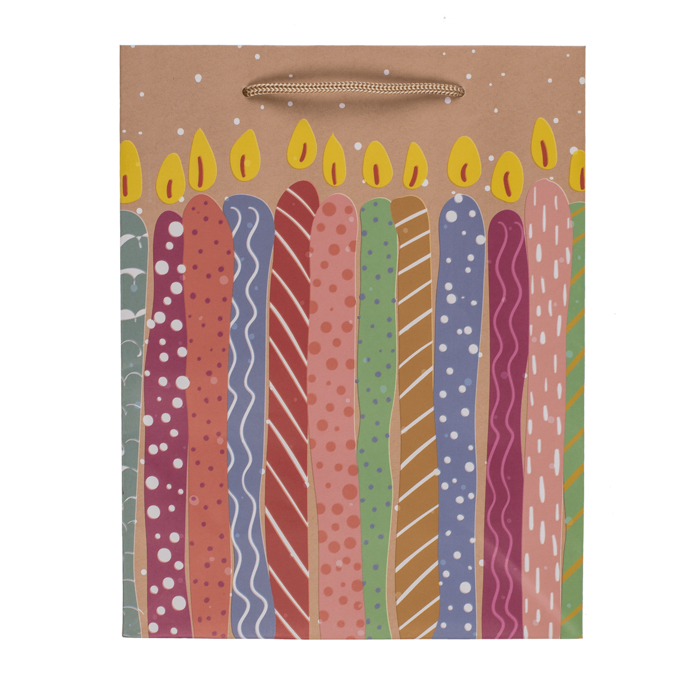 Papier-Geschenktüte, Ballons & Kerzen,