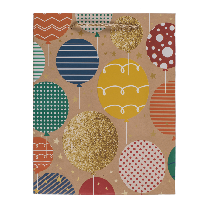 Papier-Geschenktüte, Ballons & Kerzen,