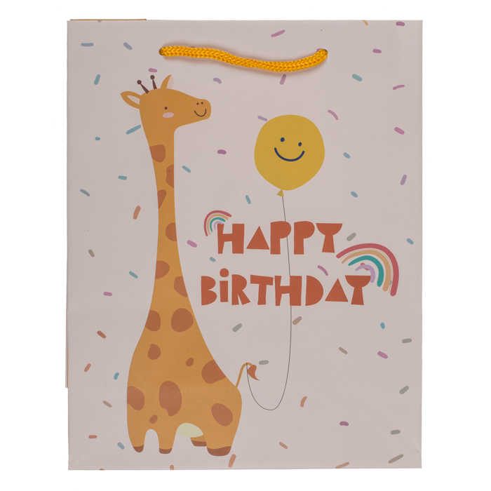 Papier-Geschenktüte, Geburtstags-Tiere,