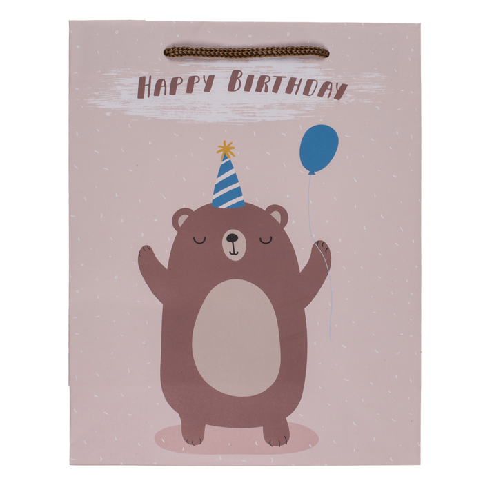 Papier-Geschenktüte, Geburtstags-Tiere,
