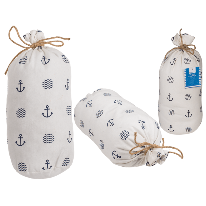 Weißer Stoff-Türstopper, Modern Maritime,