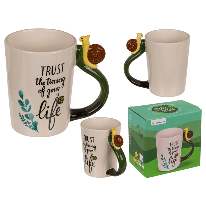 Becher, Schnecke -Trust the timing of your life,