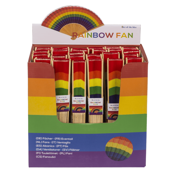 Fächer, Pride, ca. 21 cm, aus Bambus,