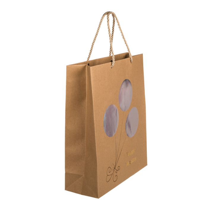 Kraftpapier-Geschenktüte, Happy Birthday,