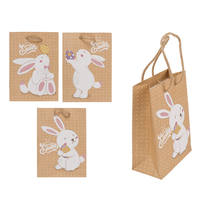 Papier-Geschenktüte, Hase, 12 x 6 x 16 cm,