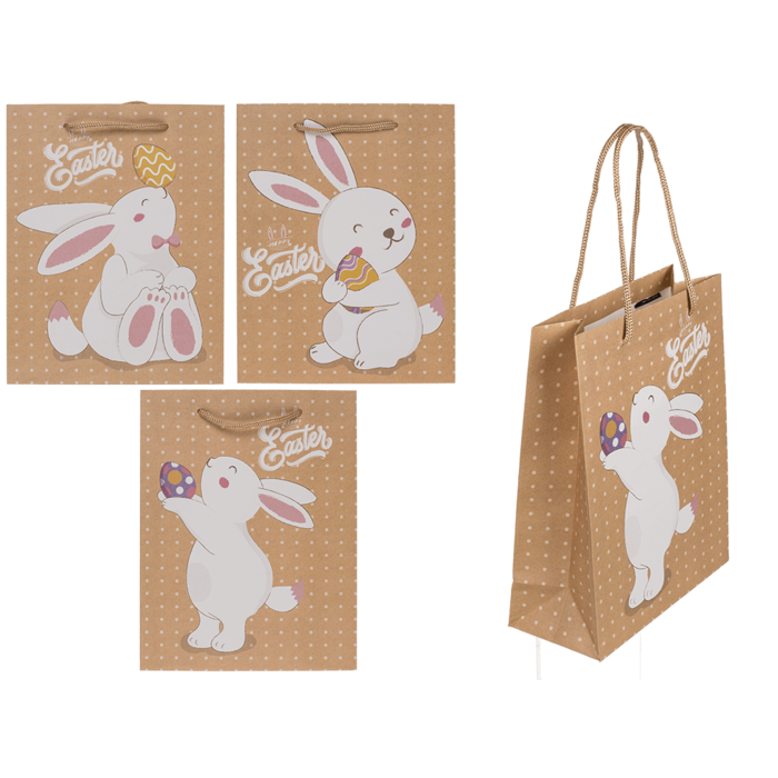 Papier-Geschenktüte, Hase, 18 x 8 x 23  cm,