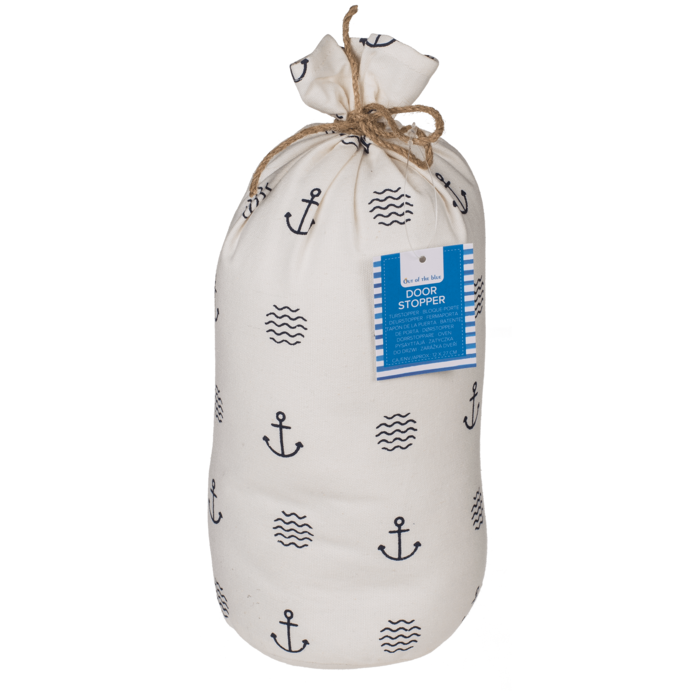Weißer Stoff-Türstopper, Modern Maritime,