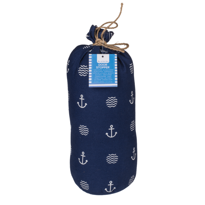Blauer Stoff-Türstopper, Modern Maritime,