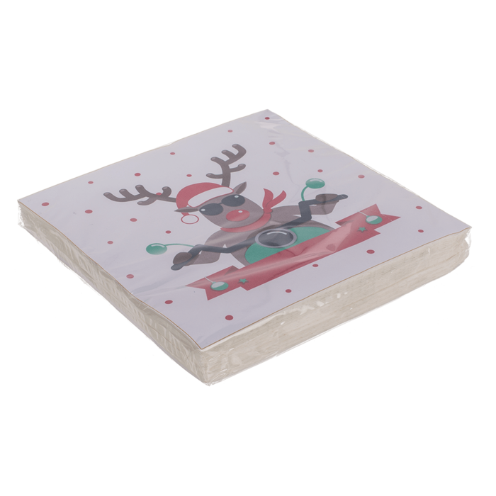 Papier-Servietten, Biking Santa Deer,