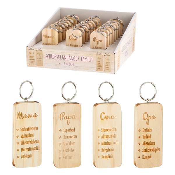 Holz Schlüsselanhänger "Familie"