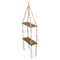 Holz-Wandregal mit Makramee,