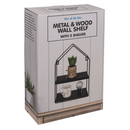 Metall-/Holz-Wandregal mit 2 Böden,