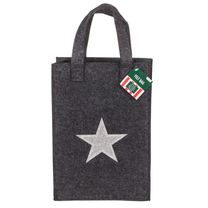 Graue Geschenktasche, X-mas Greetings, aus Filz,