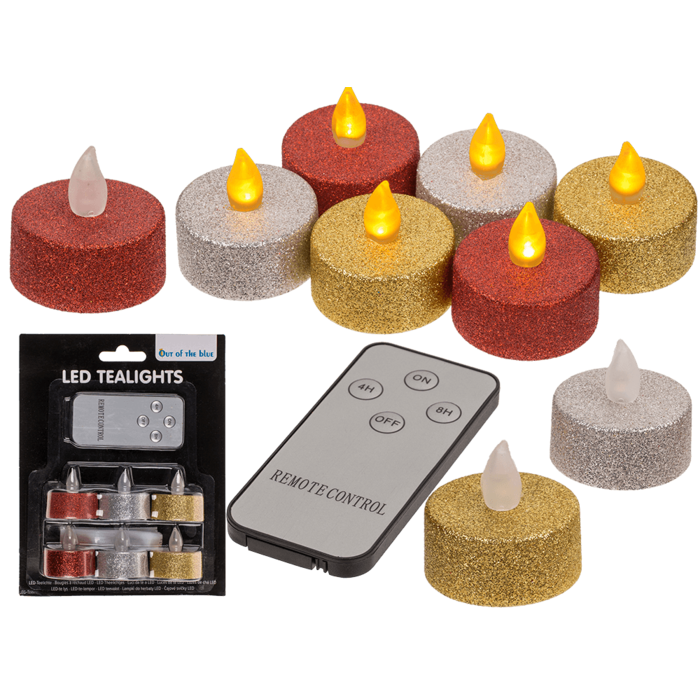 Teelicht mit warmweißen LED, Glamour,