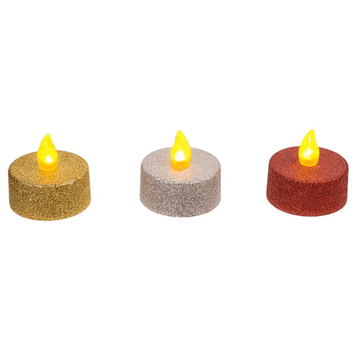 Teelicht mit warmweißen LED, Glamour,