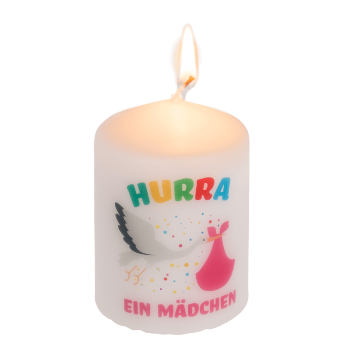 Stumpenkerze, Hurra ein Mädchen,