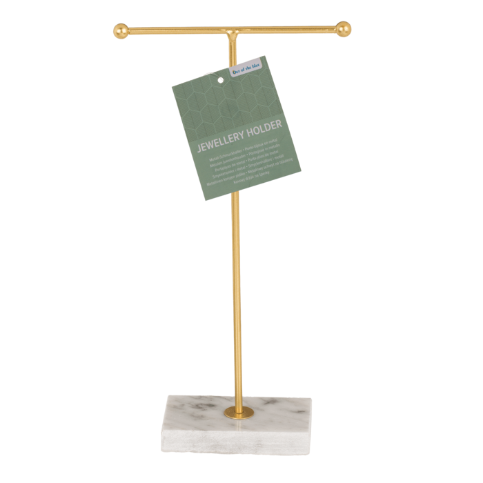Goldener Metall-Schmuckhalter, T-Form, mit