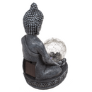Polyresin Solar Buddha Figur, mit Krakelee Glas