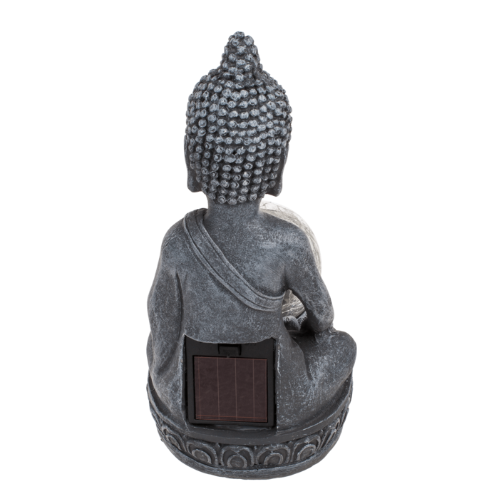 Polyresin Solar Buddha Figur, mit Krakelee Glas