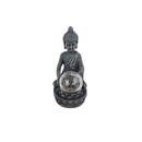 Polyresin Solar Buddha Figur, mit Krakelee Glas