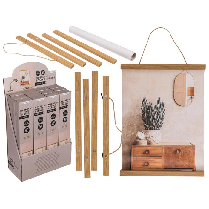 Magnetische Holz-Posterleiste, inkl. Bild,
