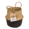 Bauchkorb aus Seegras, mit 2 Henkeln, Black,