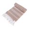 Weiß/braunes Fouta-Hamamtuch (für Sauna & Strand)